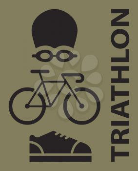 Summer sports icons -  triathlon icon