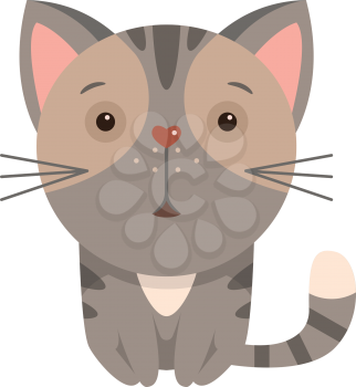 Cartoon cat - funny vector illustration for cartoon print. T-shirt graphics for kids.
