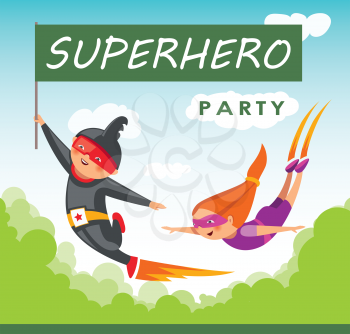 Superhero party background for invitation card