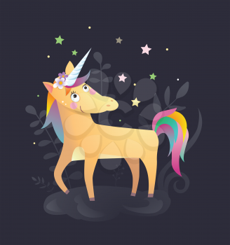 Funny unicorn - vector humor color illustration