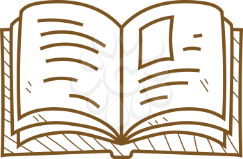 Open book - vector icon  in pencil drawing style