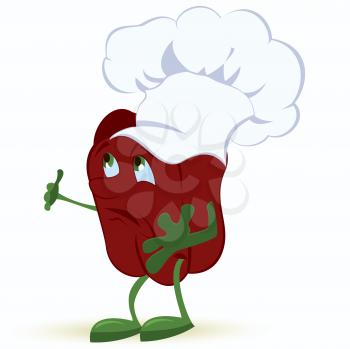 Royalty Free Clipart Image of a Bell Pepper Chef