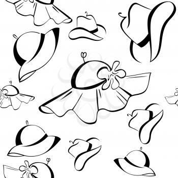 Royalty Free Clipart Image of a Bunch of Hats