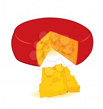 Royalty Free Clipart Image of a Wheel of Cheese