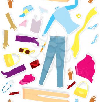 Royalty Free Clipart Image of a Bunch of Clothes