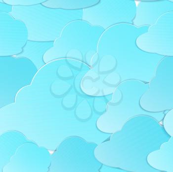 Royalty Free Clipart Image of a Paper Cloud Background