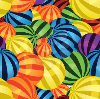 Royalty Free Clipart Image of a Bunch of Colourful Balls