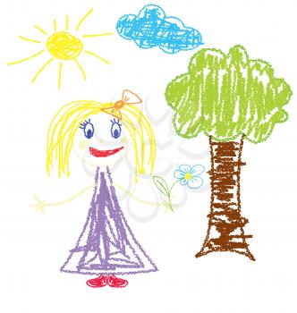 Royalty Free Clipart Image of a Child's Drawing