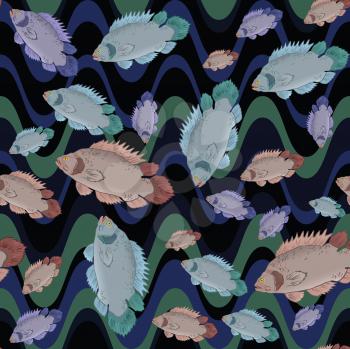 Royalty Free Clipart Image of Fish Underwater