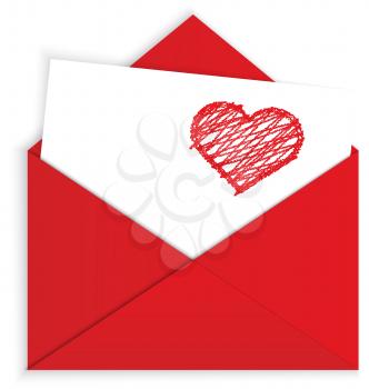 Royalty Free Clipart Image of a Love Letter