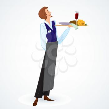 Royalty Free Clipart Image of a Waiter