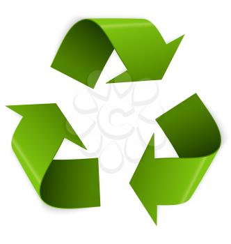 Vector illustration of 3d recycling symbol isolated on white

