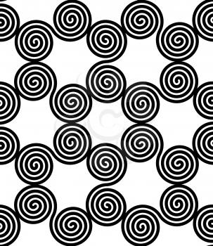 Abstract spiral black and white seamless background


