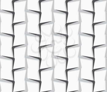 Seamless geometric background. Modern monochrome 3D texture. Pattern with realistic shadow and cut out of paper effect.Geometrical ornament with white and gray vertical lines.