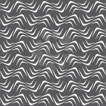 Seamless stylish geometric background. Modern abstract pattern. Flat monochrome design.Repeating ornament white wavy corners on gray.