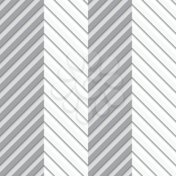 Seamless geometric background. Modern monochrome 3D texture. Pattern with realistic shadow and cut out of paper effect.Geometrical pattern with perforated zigzag lines with folds.