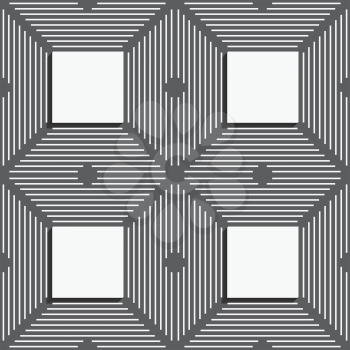 Seamless stylish geometric background. Modern abstract pattern. Flat monochrome design.Monochrome pattern with thin black intersecting lines and white squares.