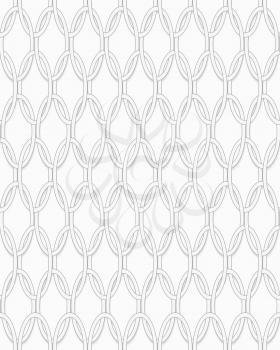 Seamless geometric background. Modern monochrome 3D texture. Pattern with realistic shadow and cut out of paper effect.3D interlocking ovals.