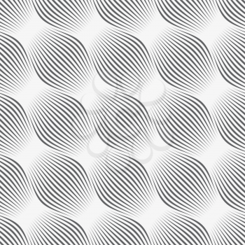 Seamless stylish geometric background. Modern abstract pattern. Flat monochrome design.Gray ornament diagonal bulging shapes.