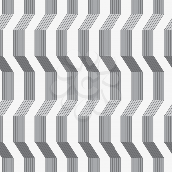 Seamless stylish geometric background. Modern abstract pattern. Flat monochrome design.Gray ornament with warping stripes shaded.