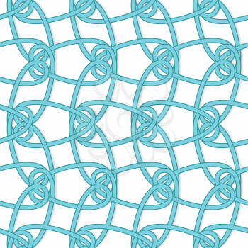 Seamless geometric background. Modern 3D texture. Pattern with realistic shadow and cut out of paper effect.White tangled knots with loops on white