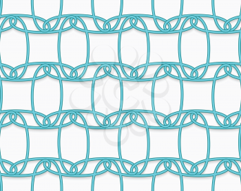 Seamless geometric background. Modern 3D texture. Pattern with realistic shadow and cut out of paper effect.White tangled overlapping knots on white.