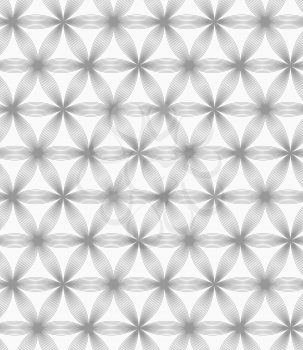 Abstract geometric background. Seamless flat monochrome pattern. Simple design.Slim gray geometric striped flower.