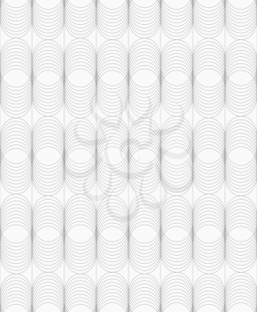 Abstract geometric background. Seamless flat monochrome pattern. Simple design.Slim gray striped ovals.