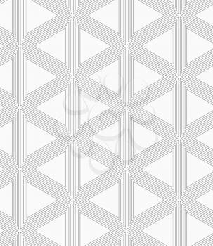 Abstract geometric background. Seamless flat monochrome pattern. Simple design.Slim gray triangle grid.