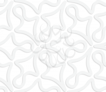 Seamless geometric background. Pattern with realistic shadow and cut out of paper effect.White 3d paper.3D white abstract geometrical clubs.