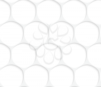 Seamless geometric background. Pattern with realistic shadow and cut out of paper effect.White 3d paper.3D white oval grid.