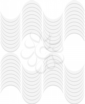 Seamless geometric background. Pattern with realistic shadow and cut out of paper effect.White 3d paper.3D white striped waves.