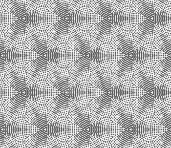 Seamless stylish dotted geometric background. Modern abstract pattern made with dotts. Flat monochrome design.Gray dotted halftone flowers.