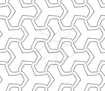 Seamless stylish dotted geometric background. Modern abstract pattern made with dotts. Flat monochrome design.Gray dotted pointy tetrapods.