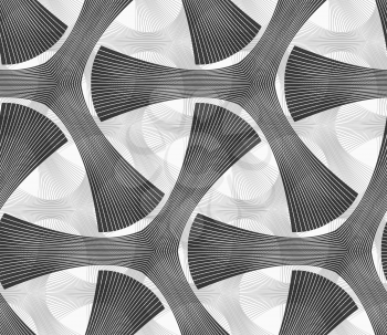 Seamless geometric pattern. Gray abstract geometrical design. Flat monochrome design.Monochrome dark striped tetrapods.