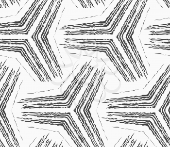 Seamless geometric pattern. Gray abstract geometrical design. Flat monochrome design.Monochrome rough striped big tetrapods.