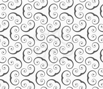 Seamless geometric pattern. Gray abstract geometrical design. Flat monochrome design.Monochrome spirals forming arks.