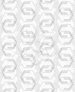 Abstract geometrical pattern. Modern monochrome background.Flat gray with broken hexagons.