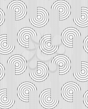 Abstract geometrical pattern. Modern monochrome background.Flat gray with circles with continues lines.