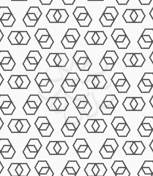 Abstract geometrical pattern. Modern monochrome background.Flat gray with hexagonal infinity shaped.