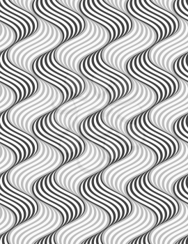 Abstract geometrical pattern. Modern monochrome background.Flat gray with shaded striped ripples.