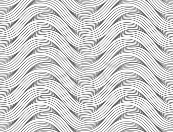 Abstract geometrical pattern. Modern monochrome background.Flat gray with slim hatched ripples.