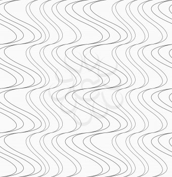 Abstract geometrical pattern. Modern monochrome background.Flat gray with slim uneven vertical waves.