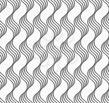 Abstract geometrical pattern. Modern monochrome background.Flat gray with wavy grid.