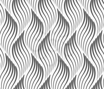 Abstract geometrical pattern. Modern monochrome background.Flat gray with wavy textured leaves.