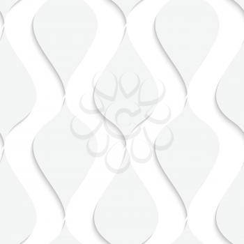 White and gray background with cut out of paper effect. Modern 3D seamless pattern.Paper cut out vertical drops.