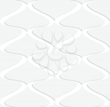 White and gray background with cut out of paper effect. Modern 3D seamless pattern.Paper cut out vertical spades.