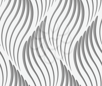Stylish 3d pattern. Background with paper like perforated effect. Geometric design.Perforated paper with wavy striped leaves.