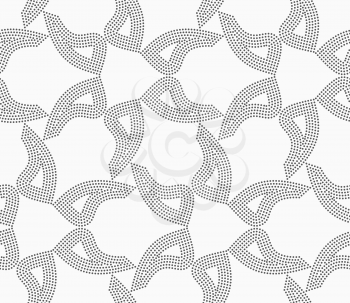 Monochrome dotted texture. Abstract seamless pattern. Ornament made of dots.Textured with dots shapes forming abstract stars.