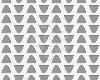 Modern seamless pattern. Geometric background with perforated effect. Shadow creates 3D texture.Perforated semi ovals.